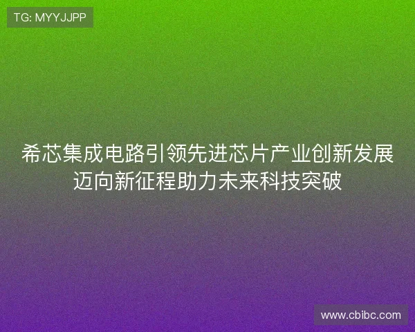 希芯集成电路引领先进芯片产业创新发展迈向新征程助力未来科技突破